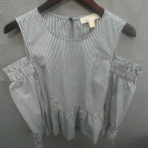 Michael Kors Womens gray bare shoulder top sz M